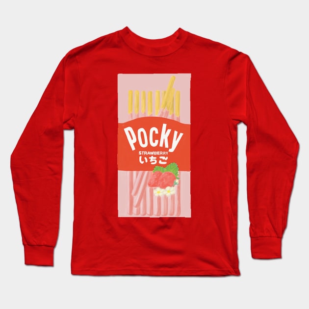 Strawberry flavor pocky Long Sleeve T-Shirt by isarol